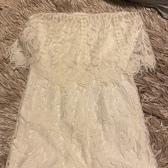 LULUS White Lace Strapless Midi Dress Size XS - Picture 3 of 9